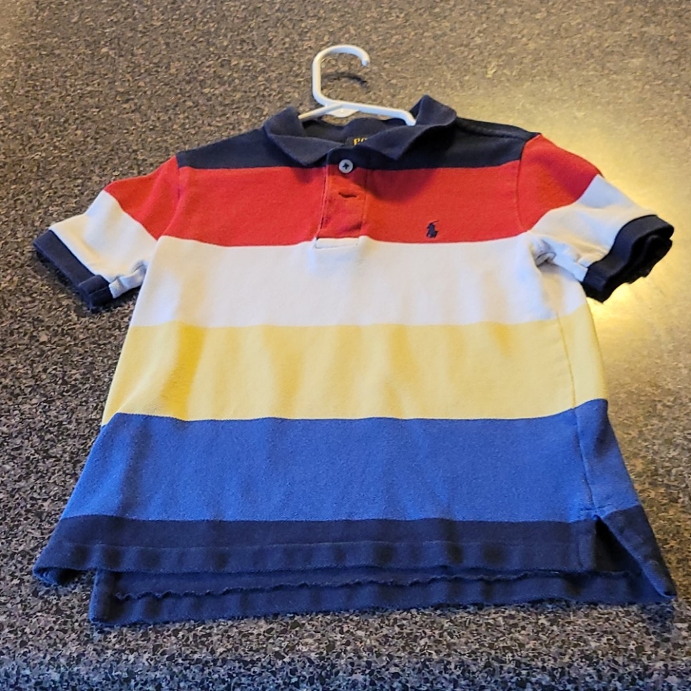 Boys polo multi color striped